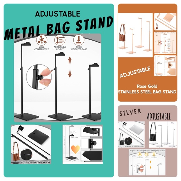 TOP SELLER💝 Adjustable Bag Display Heavy Duty Stainless Steel Stand - Picture 1 of 8